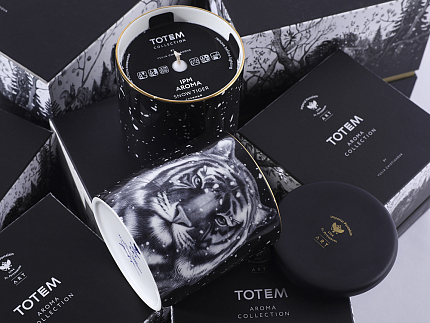 Свеча ароматическая в подарочной упаковке, рисунок Тотем.Тигр аромат Снежный Тигр арт. 81.30081.00.1