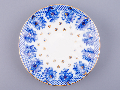 Чашка с блюдцем чайная 235 мл форма Лучистая рисунок Корзиночка арт. 81.10303.00.1