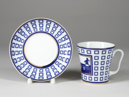 Бокал с блюдцем 360 мл форма Ленинградский рисунок Аничков мост арт. 81.27420.00.1, 