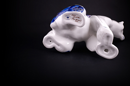 Скульптура Медведь сидит, большой размер, рисунок Флора Арктики, арт 62.16416.00.1