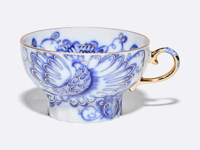 Чашка с блюдцем чайная 230 мл форма Шатровая рисунок Поющий сад арт. 81.10298.00.1