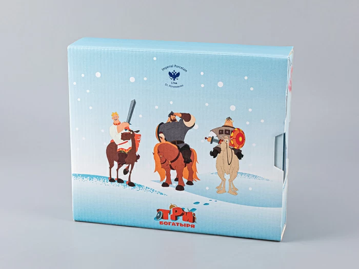 Подарочный набор декоративный 200 мм форма Эллипс рисунок Три богатыря арт. 81.25187.00.1, 