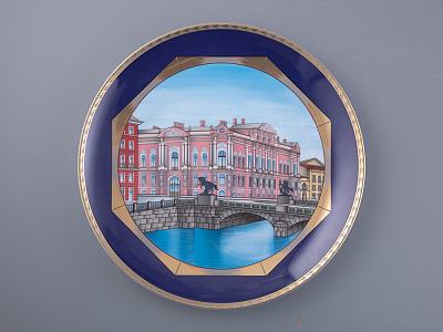 Тарелка декоративная 275 мм в подарочной упаковке, форма Эллипс рисунок Любимый город Дворец Белосельских-Белозерских, арт. 81.31717.00.1