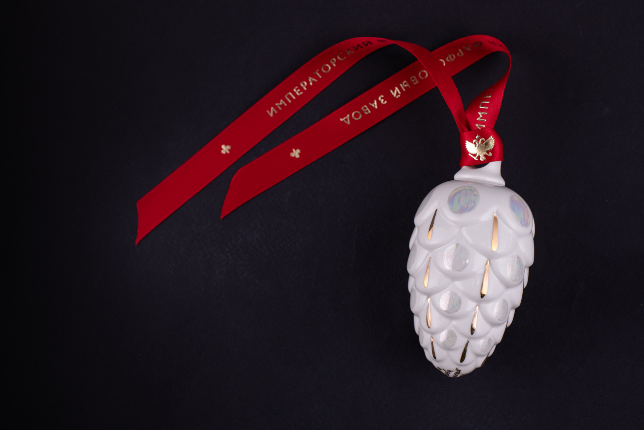 Елочная игрушка Шишка, рисунок Снежная, арт 60.21176.00.1, 