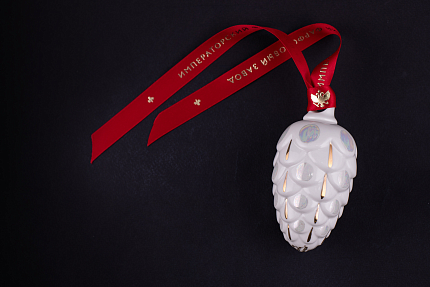 Елочная игрушка Шишка, рисунок Снежная, арт 60.21176.00.1