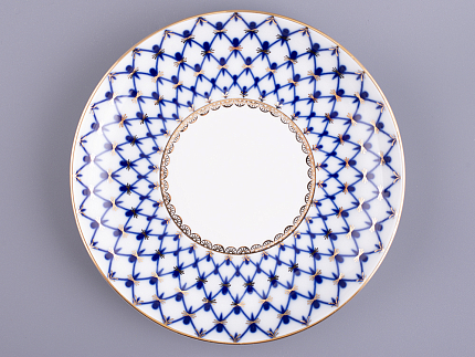 Бокал с блюдцем и с крышкой 380 мл форма Снежное утро рисунок Кобальтовая сетка арт. 81.15425.00.1