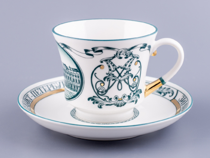 Чашка с блюдцем чайная 220 мл форма Банкетная рисунок Зимний дворец арт. 81.15309.00.1, 