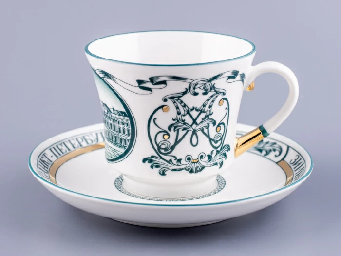 Чашка с блюдцем чайная 220 мл форма Банкетная рисунок Зимний дворец арт. 81.15309.00.1, 