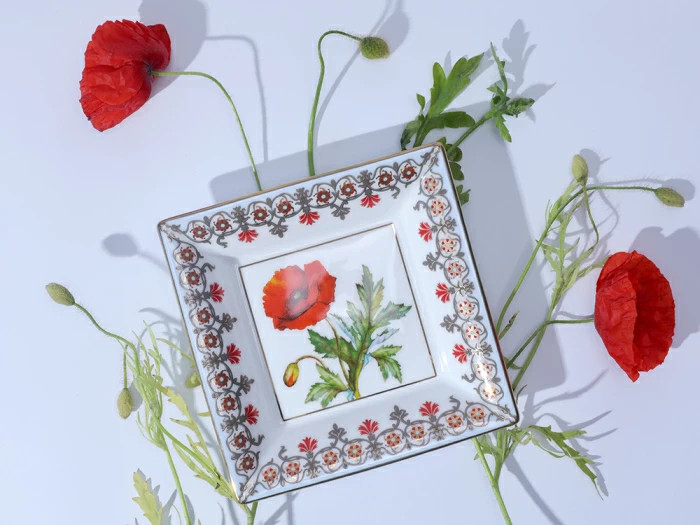 Подставка для мелочей в подарочной упаковке, форма Квадратная, рисунок Мак Восточный, арт 81.34216.00.1, 