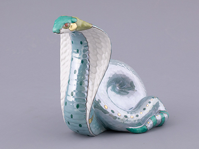 Скульптура форма Кобра, большой размер, в подарочной упаковке, рисунок Хризопраз, арт. 81.32812.00.1