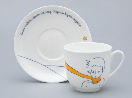 Подарочный набор Чашка с блюдцем, форма Ландыш рисунок Портрет Маленького Принца арт. 81.27752.00.5, 