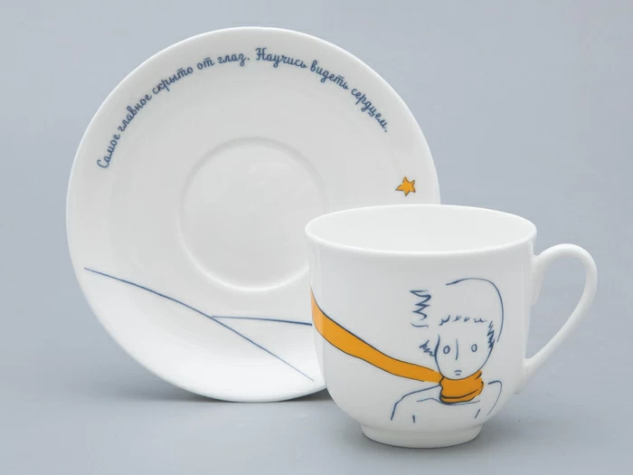 Подарочный набор Чашка с блюдцем, форма Ландыш рисунок Портрет Маленького Принца арт. 81.27752.00.5, 