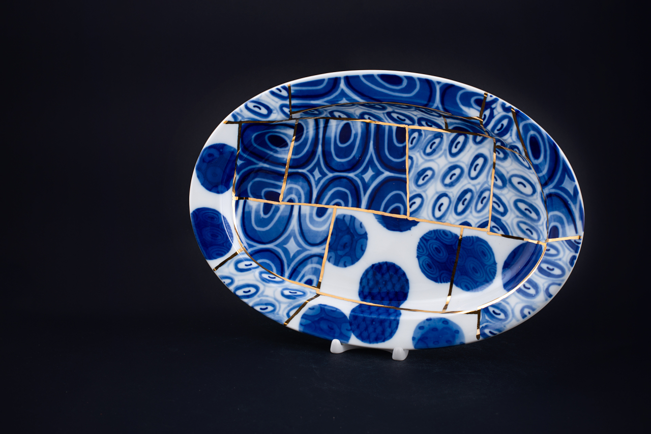 Блюдо Золотой шов на форме Молодежная, арт 60.13735.00.1, 