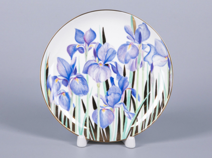 Чашка с блюдцем чайная 300мл, форма Купольная, рисунок Ирисы 2, арт 81.29657.00.1, 