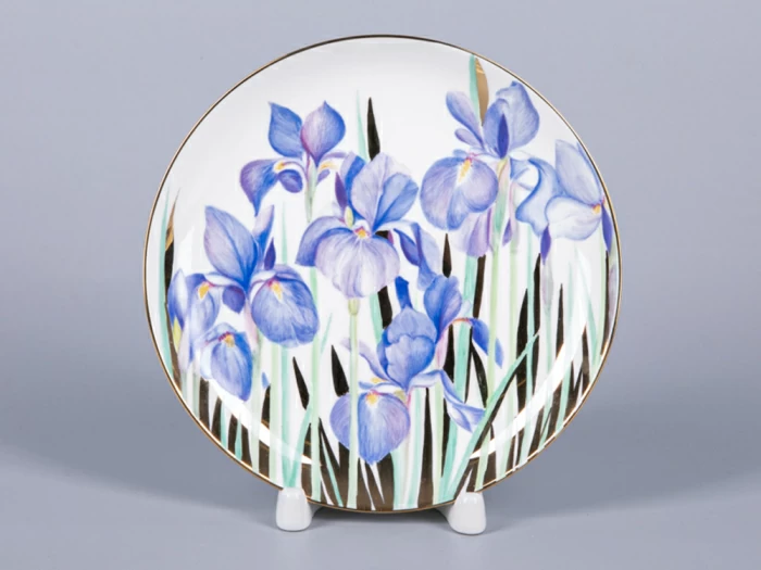 Чашка с блюдцем чайная 300мл, форма Купольная, рисунок Ирисы 2, арт 81.29657.00.1, 