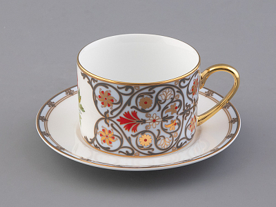 Чашка с блюдцем 250 мл в подарочной упаковке форма Соло, рисунок, Мак восточный, арт.81.32655.00.1