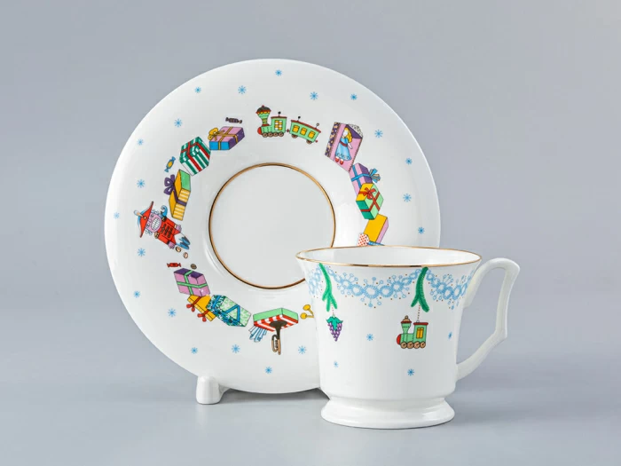 Чашка с блюдцем кофейная 115.,  форма Юлия,  рисунок Елка арт. 81.20981.00.1, 