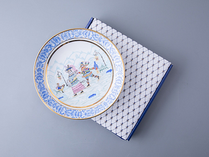 Тарелка декоративная 195 мм форма Эллипс рисунок Зимняя фантазия арт. 80.09998.00.1