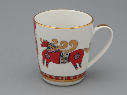 Чашка с блюдцем чайная 300 мл форма Колокол рисунок Красный конь арт.81.34079.00.1, 