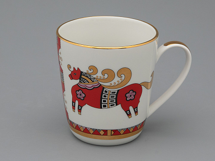 Чашка с блюдцем чайная 300 мл форма Колокол рисунок Красный конь арт.81.34079.00.1