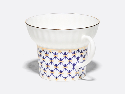 Чашка с блюдцем кофейная 155 мл.,  форма Волна, рисунок Кобальтовая сетка арт. 81.14575.00.1