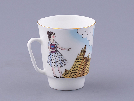 Чашка с блюдцем форма Майская рисунок Университет, арт. 81.32624.00.1