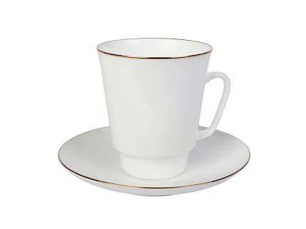 Чашка с блюдцем кофейная 165 мл.,  форма Майская,  рисунок Золотой кантик арт. 81.13733.00.5