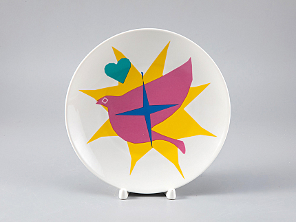 Декоративная тарелка в подарочной упаковке 195 мм, форма Эллипс рисунок Sun bird 2, арт. 81.29504.00.1