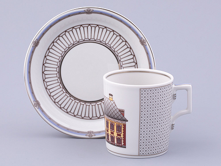 Сервиз чайный на 6 персон 21 предмет, форма Гербовая, рисунок Серебряный город, арт. 81.32583.00.1