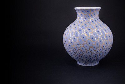 Ваза Голубая, на форме Русская, арт 60.16394.00.1