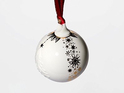 Елочная игрушка в подарочной упаковке, форма Шар с елкой, рисунок Звездопад, арт. 81.33931.00.1