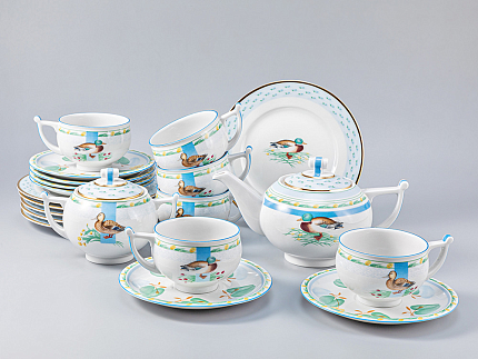 Сервиз чайный форма Кострома рисунок Уткина заводь, 6 персон 20 предметов, арт. 81.25448.00.1