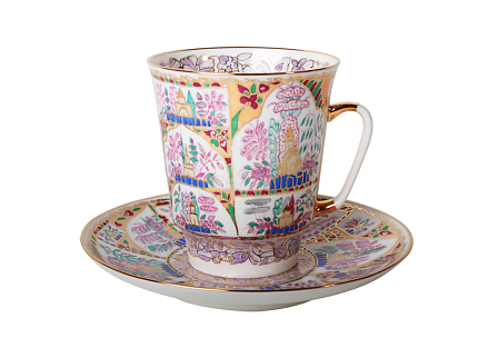 Чашка с блюдцем кофейная 165 мл.,  форма Майская,  рисунок Нежные пейзажи арт. 81.10504.00.1