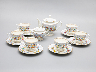 Сервиз чайный форма Айседора рисунок Зимний день, 6 персон 14 предметов, арт. 81.29567.00.1