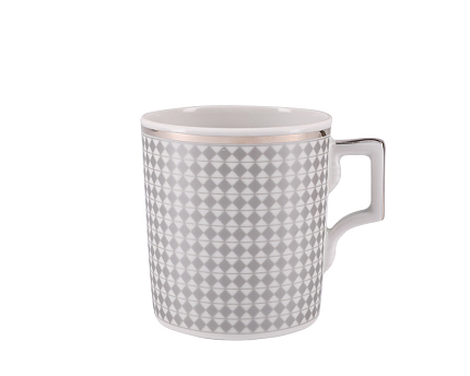 Чашка с блюдцем чайная форма Гербовая рисунок Зазеркалье. Ромбы арт. 81.27714.00.1