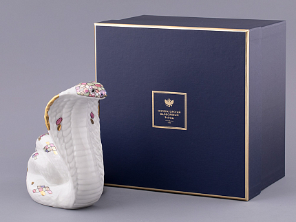 Скульптура форма Кобра, большой размер, в подарочной упаковке, рисунок Мудрость, арт. 81.32810.00.1