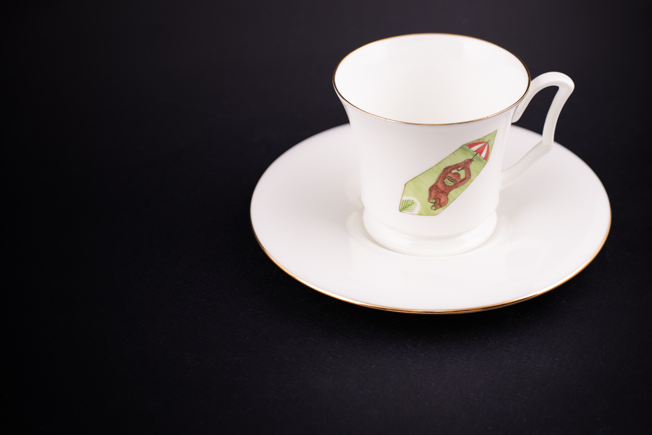 Чашка с блюдцем кофейная, рисунок Конфета Обезьянка, форма Юлия, арт 61.21049.00.1, 