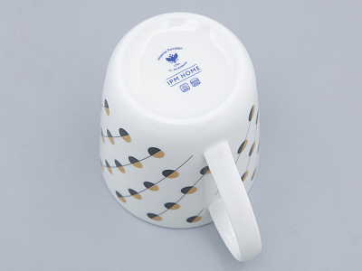 Чашка с блюдцем чайная форма Колокол рисунок Балтийский берег 2, арт. 81.31863.00.1