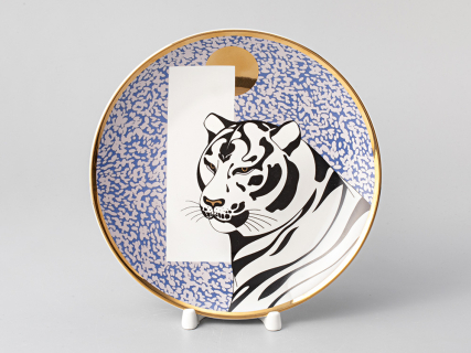 Тарелка декоративная.195 форма Эллипс рисунок Тигр. В ожидании сказки, арт. 80.38160.00.1, 