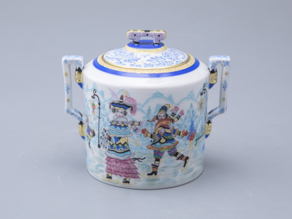 Сахарница, форма Гербовая, рисунок Зимние забавы арт. 80.07796.00.1, 