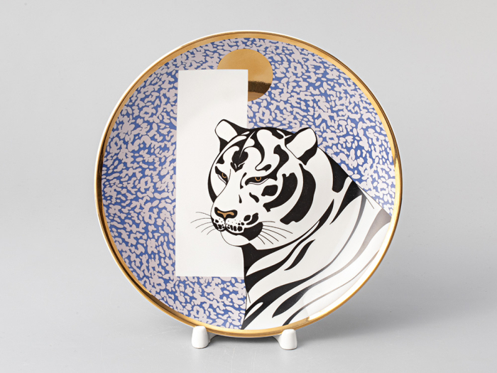 Тарелка декоративная.195 форма Эллипс рисунок Тигр. В ожидании сказки, арт. 80.38160.00.1, 
