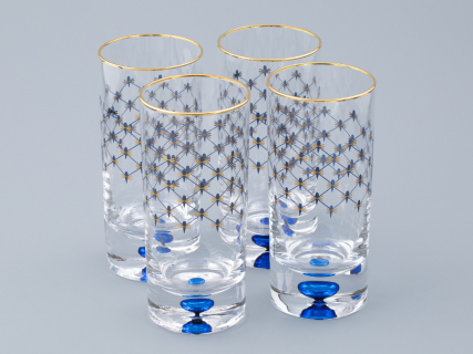 Набор из 4-х высоких стаканов Кобальтовая сетка 300 мл арт. 14.11004.07, 