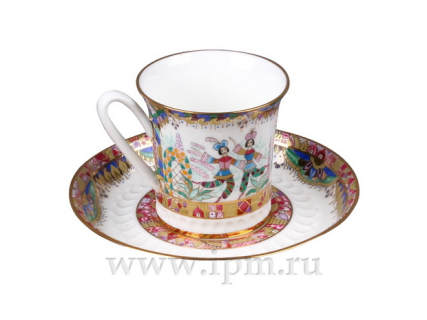 Чашка с блюдцем кофейная 68 мл.,  форма Вертикаль, рисунок Русский балет арт. 81.15736.00.1, 