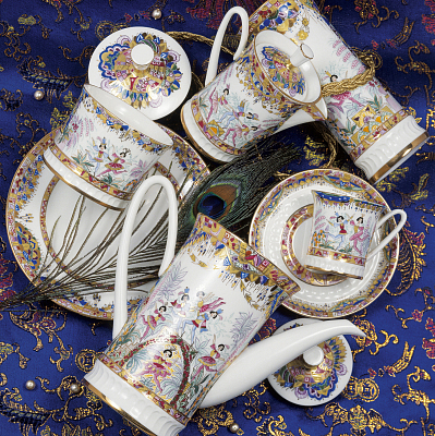 Сервиз кофейный Вертикаль Русский балет, 6 персон 22 предмета, арт. 81.14263.00.1