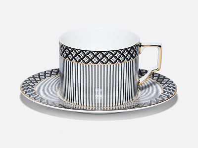 Чашка с блюдцем чайная 260 мл, форма Элегия, рисунок Elegant, арт. 81.34729.00.1