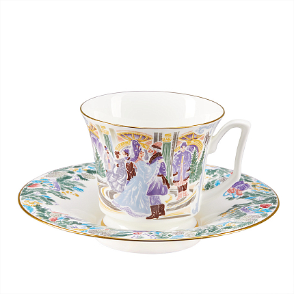 Сервиз чайный форма Юлия рисунок Серебряные коньки, 6 персон 14 предметов арт. 81.29098.00.1