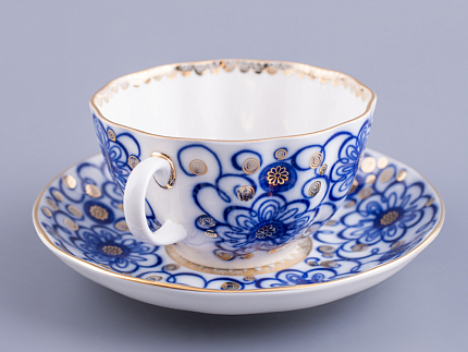 Чашка с блюдцем чайная 250 мл форма Тюльпан рисунок Вьюнок арт. 81.10110.00.1