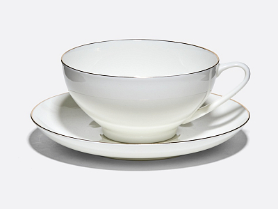 Чашка с блюдцем чайная 300 мл форма Купольная рисунок Золотая лента арт. 81.16430.00.1