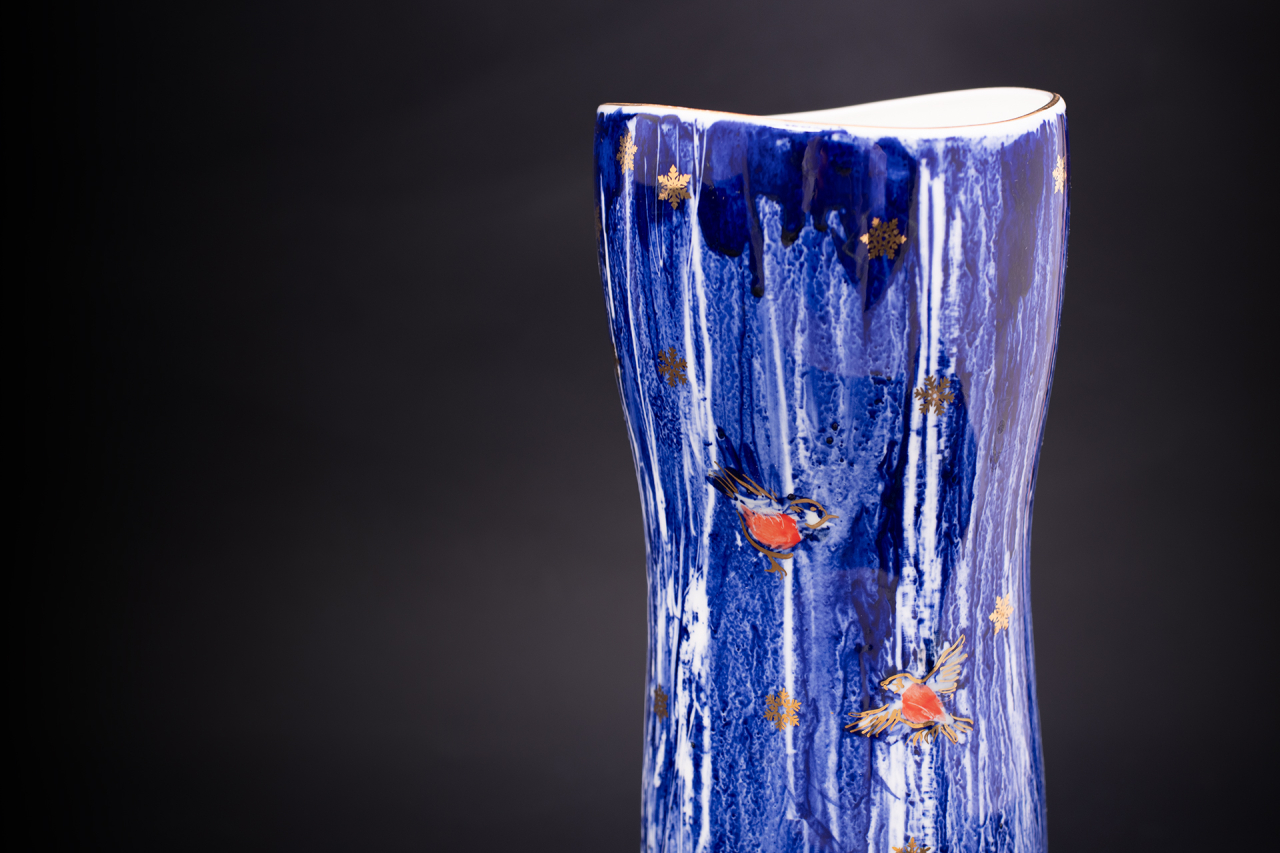 Ваза Зимний лес, форма Ева, арт 45.09082.00.1, 