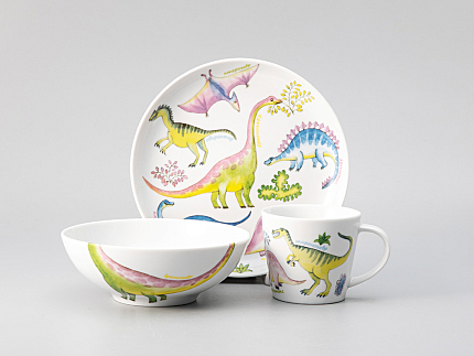 Подарочный набор трехпредметный комплект форма Карат рисунок Динозаврики арт. 81.30530.00.1